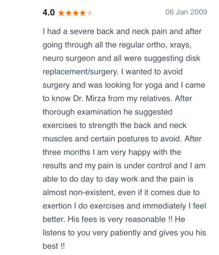 Ismail Naturopathy Testimonial